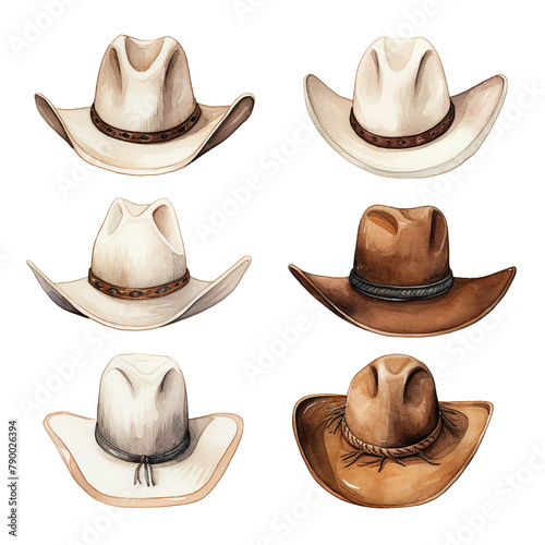 set of women's cowboy hats сreated with Generative Ai