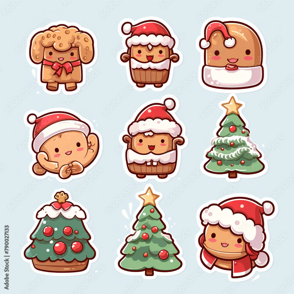 holiday christmas sweet cute stickers сreated with Generative Ai