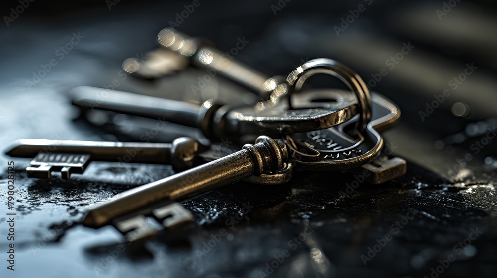Key Collection: Classic Silver on Black background Key Collection: Classic Silver on Black background
