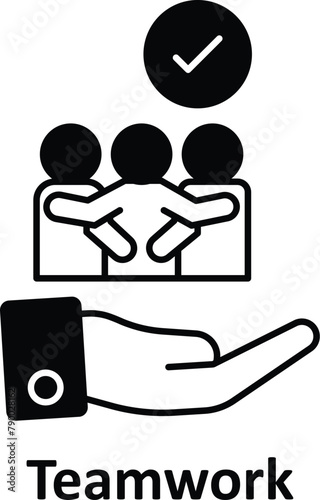 Teamwork Vector icon which can easily modify or edit