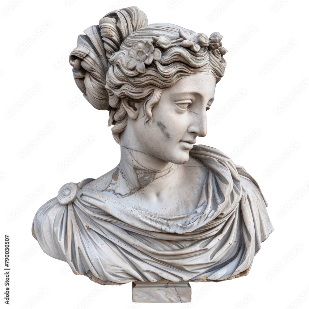 Hera of Baroque Art isolated on transparent png.
Hera of Baroque Art isolated on transparent png.