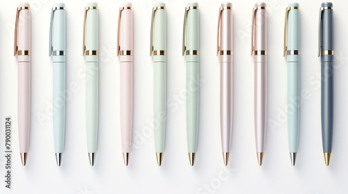 row of pens