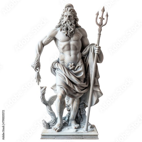Poseidon of Baroque Art isolated on transparent png.

