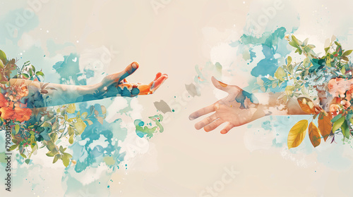 Adam and Eve in the garden of eden concept