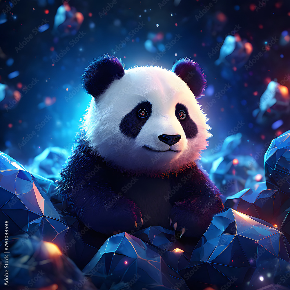 panda in the night