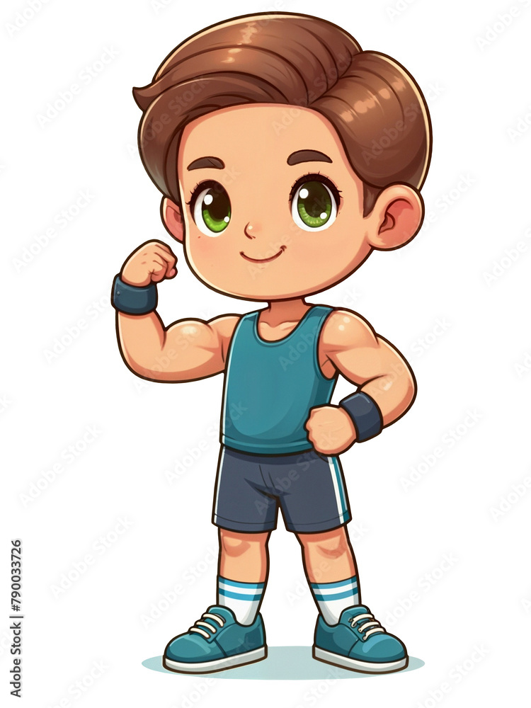 Child in sport isolated on transparent background. AI Child in sport isolated on transparent background. AI