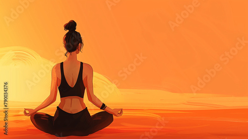 woman doing yoga, mindfulness concept, full life, sport, meditation