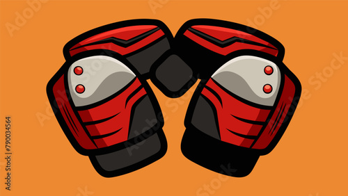 Heavyduty elbow pads essential for combat sports that involve striking with elbows such as Kumite and Muay Lao.