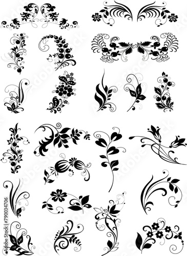 vector corners and floral pattern