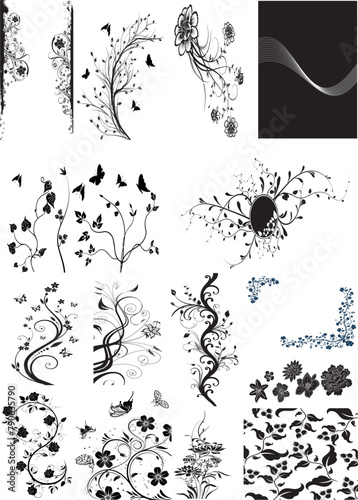 vector decorative tree flower...