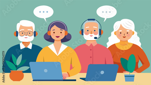 An elderly support helpline staffed by retired individuals from the community providing advice on financial management healthcare and social