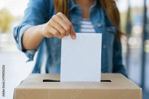 Casting a Vote in a Ballot Box photo