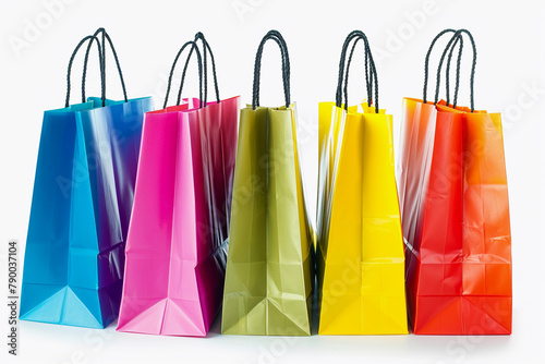 Row of Colorful Shopping Bags