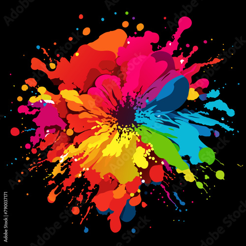 Vector background prepared with paint brush strokes on a black background.eps