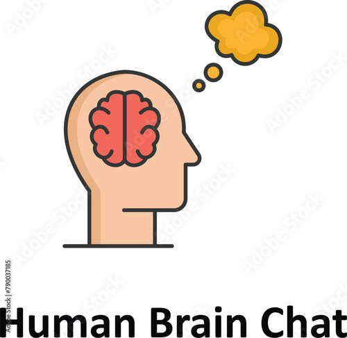 Human brain chat Vector icon which can easily modify or edit