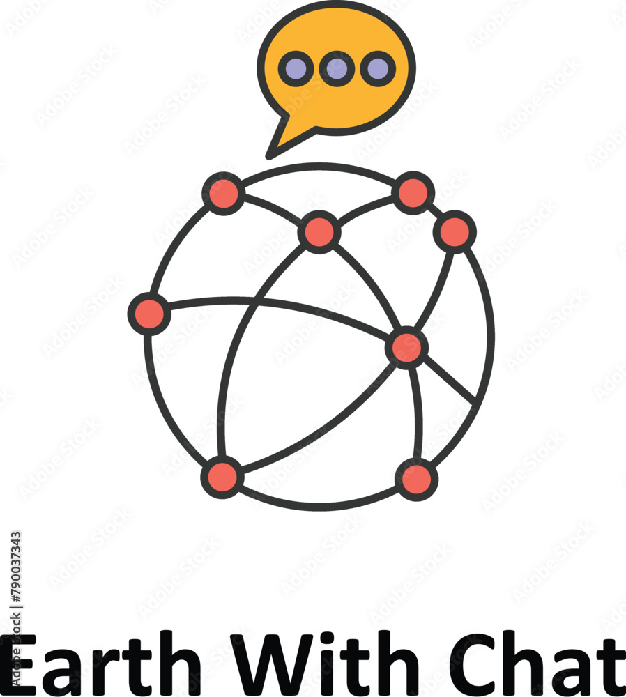 earth with chat Vector icon which can easily modify or edit earth with chat Vector icon which can easily modify or edit