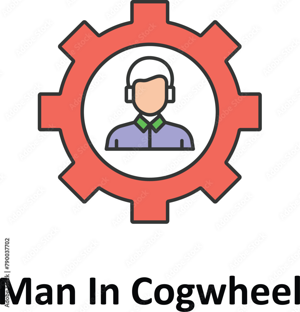 man in cogwheel Vector icon which can easily modify or edit man in cogwheel Vector icon which can easily modify or edit