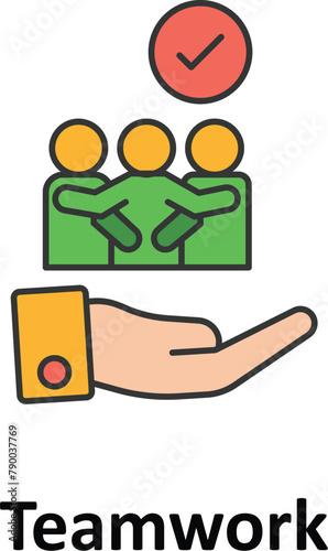 Teamwork Vector icon which can easily modify or edit