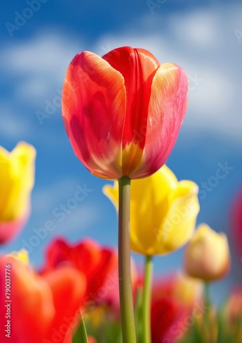 Extreme Close-up Macro shot of a tulip flower