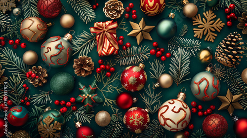 background with christmas balls 