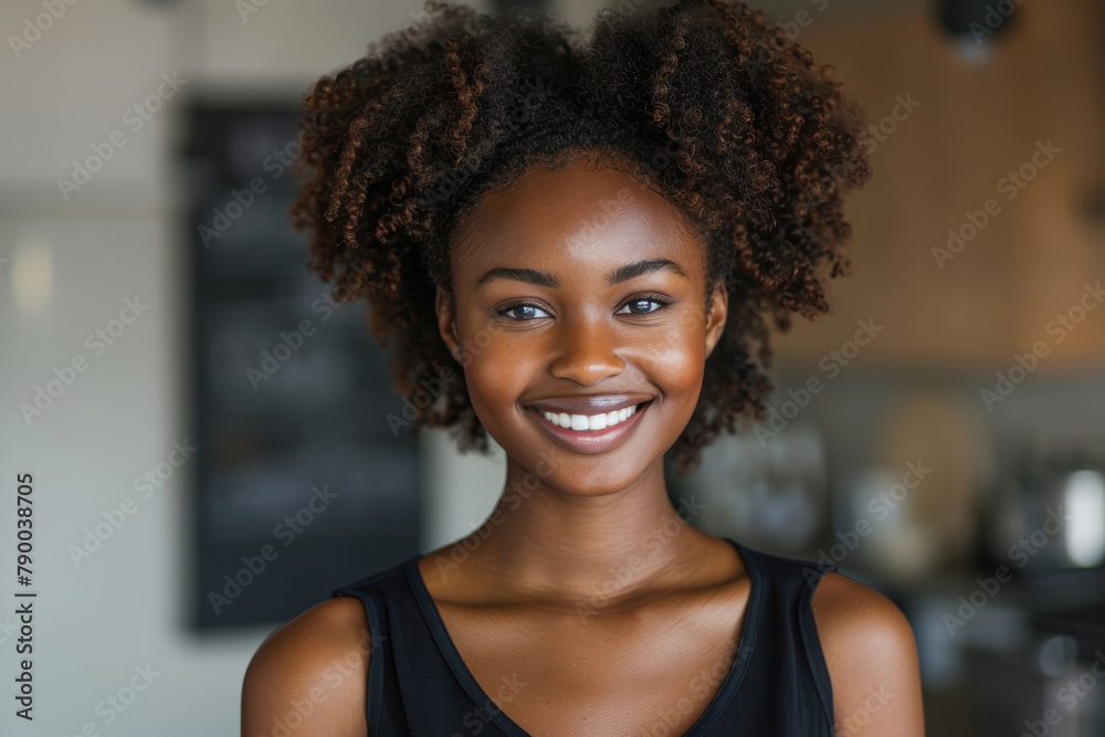 Radiant Young Woman with Natural Curly Hair Radiant Young Woman with Natural Curly Hair