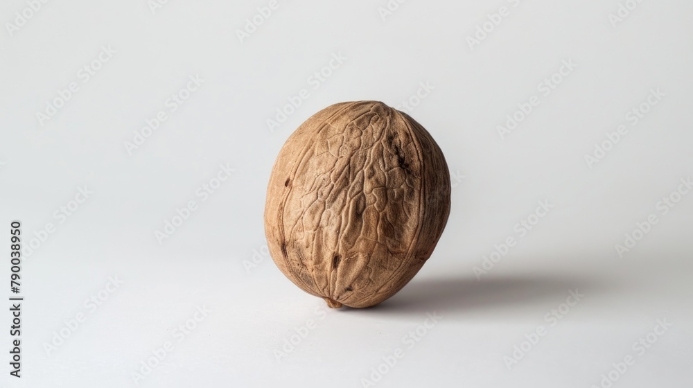 Nutmeg placed against a white backdrop