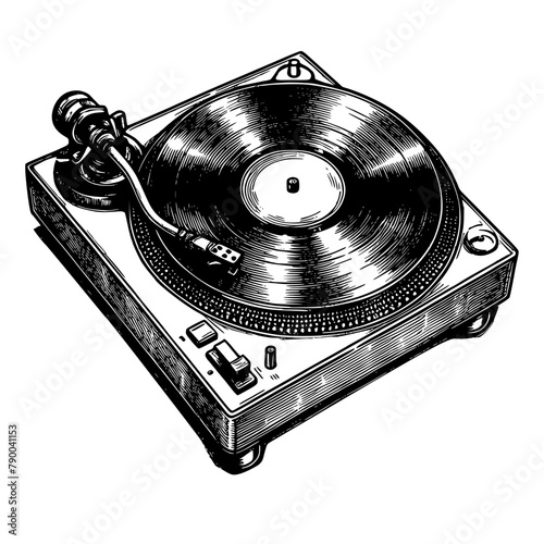Vintage vinyl player, turntable vynil 