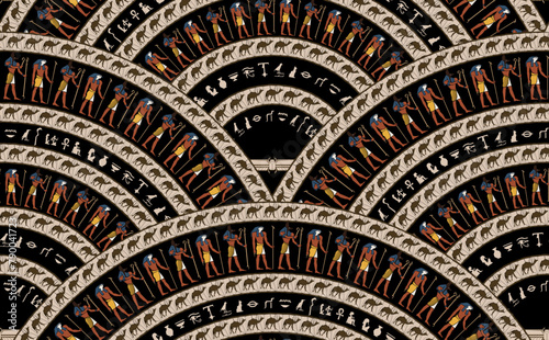 Ancient egypt background.Egyptian hieroglyph and symbolAncient culture sing and symbol.Anubis. Ra. Tutankamon