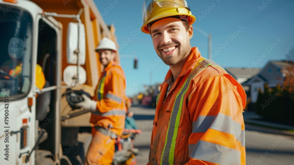 Smiling Workers in Safety Gear