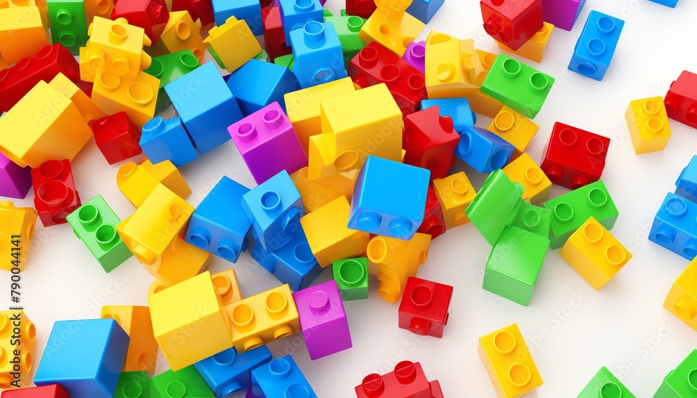 Fototapeta premium A pile of colorful Lego bricks