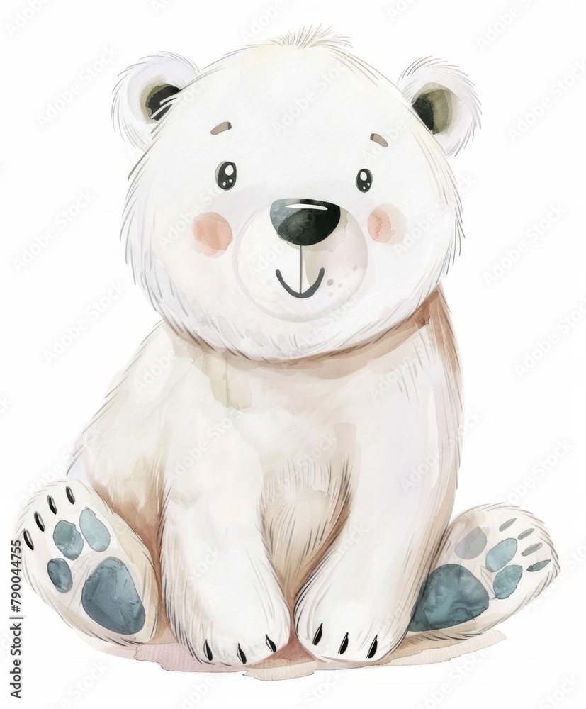 Fototapeta premium Christmas polar bear art illustration