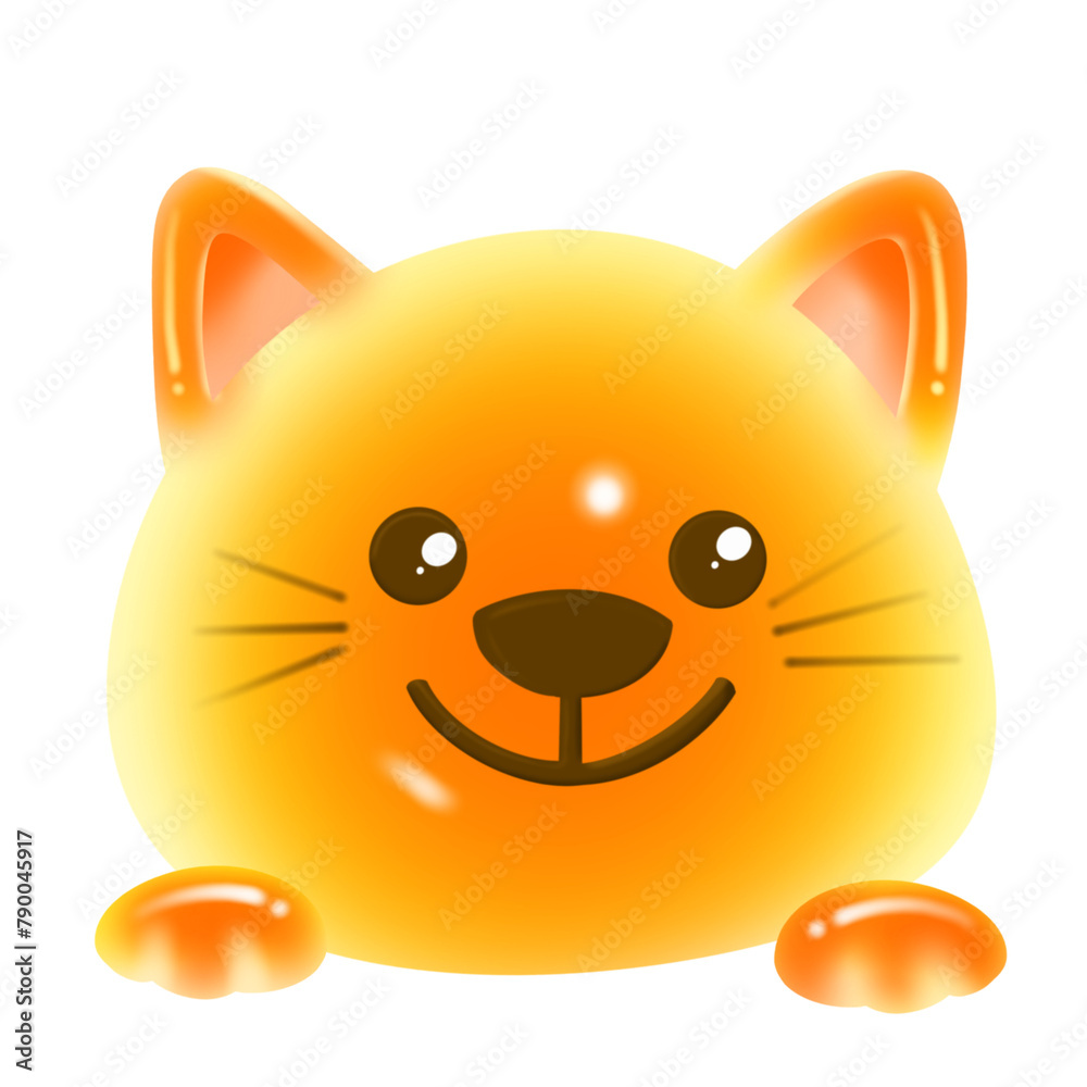 Cut cat icon illustration Cut cat icon illustration