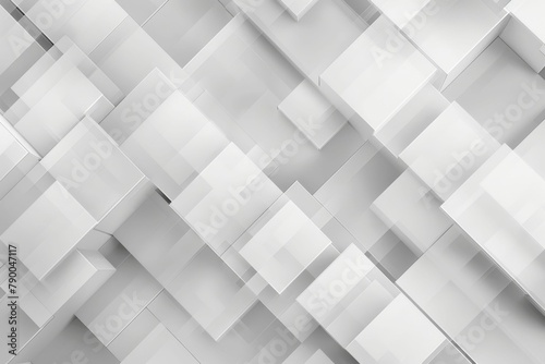 Grey and white glossy squares abstract hi-tech banner design. Futuristic geometric vector background. Beautiful simple AI generated image in 4K, unique. © ArtSpree