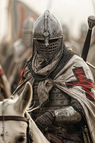 Warrior of the Knights Templar in armor