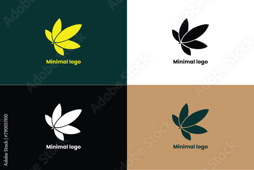 creative and unique abstract leaves logo, leaf logo, modern plant logo, green, corporate, leaf