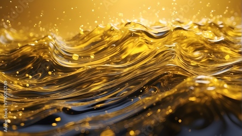 The beautiful technology backgrounds with waves like water in yellow colors 