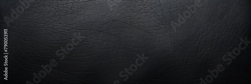 Textured Black Leather Background With Detailed Patterns. Black Leather Surface For Luxury Design. Generative AI photo