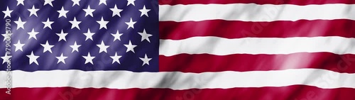 Widescreen looped waving USA flag