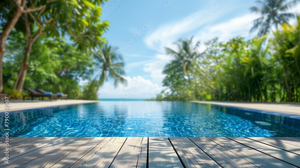 Tranquil Infinity Pool Amidst Tropical Foliage
