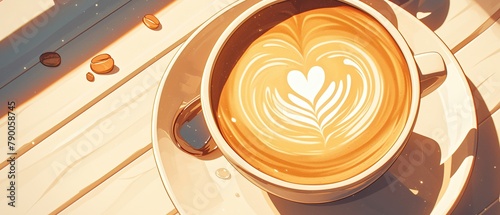 A latte art design incorporating text, featuring an inspirational quote or a playful coffee pun , 3D style photo