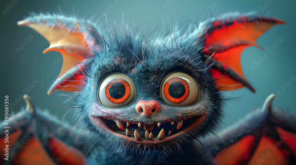 3d rendering cute monster Vampire cartoon 3d rendering cute monster Vampire cartoon