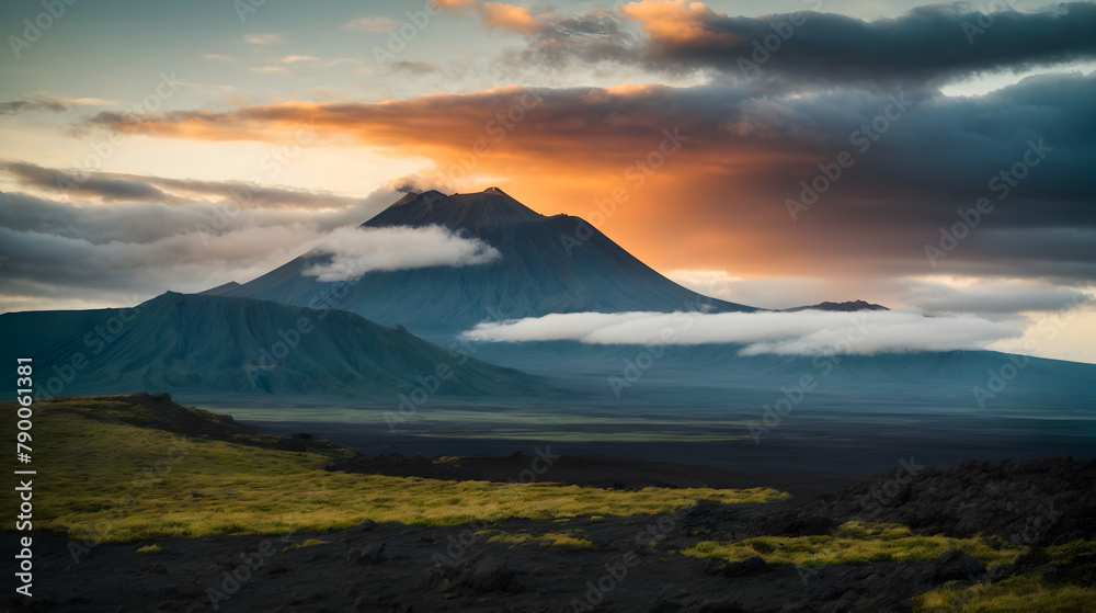 A landscape of a silent volcano