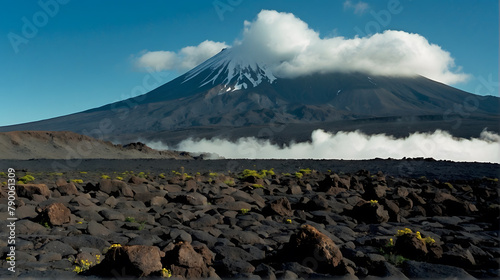 A landscape of a silent volcano