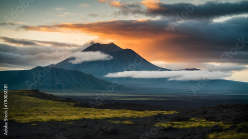 A landscape of a silent volcano photo
