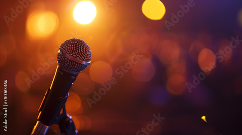microphone with blur bokeh background