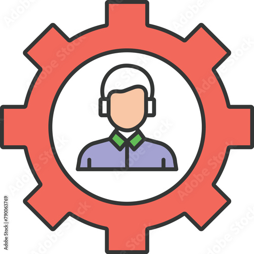 man in cogwheel Vector icon which can easily modify or edit