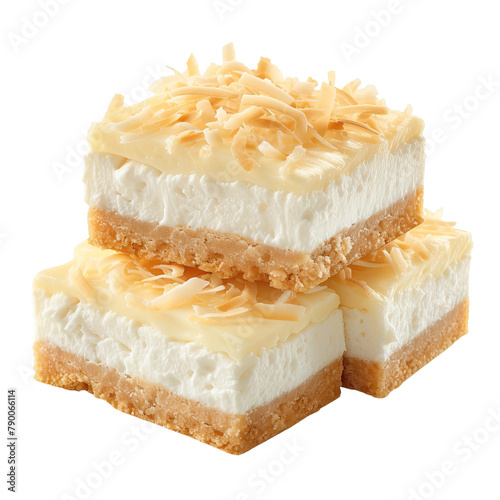 Tasty and Yummy  Comorian Coconut Cream Pie Isolated On White Background  photo