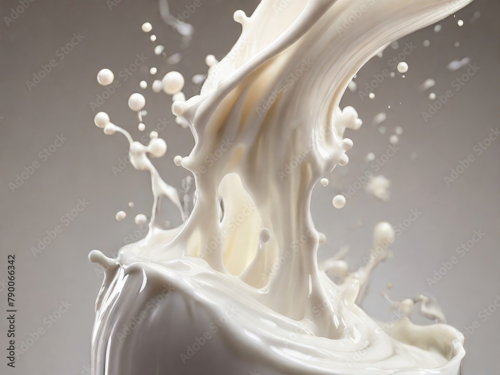 splashing milk on white background