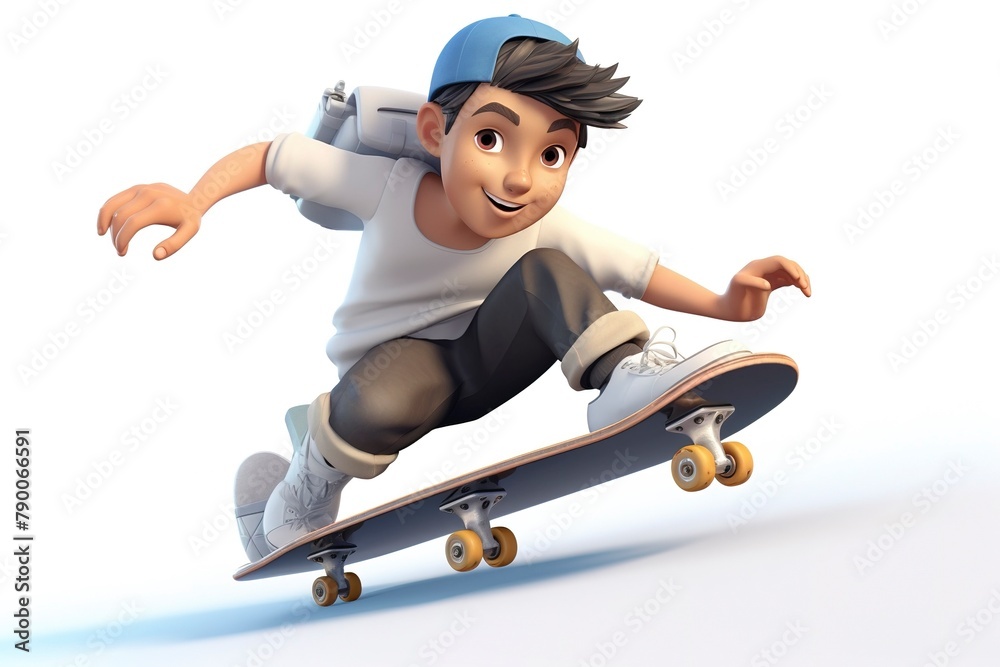 Fototapeta premium Performing a skateboard trick.