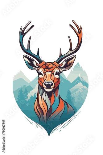 deer head vector illustration fully customize able ai file